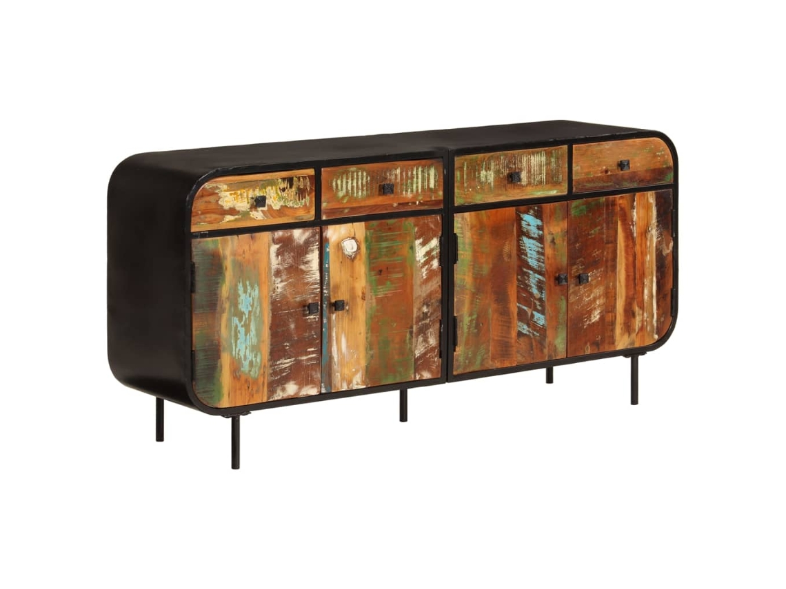 Vidaxl Aparador 140x35x70 Cm Madeira Recuperada Maciça E Metal