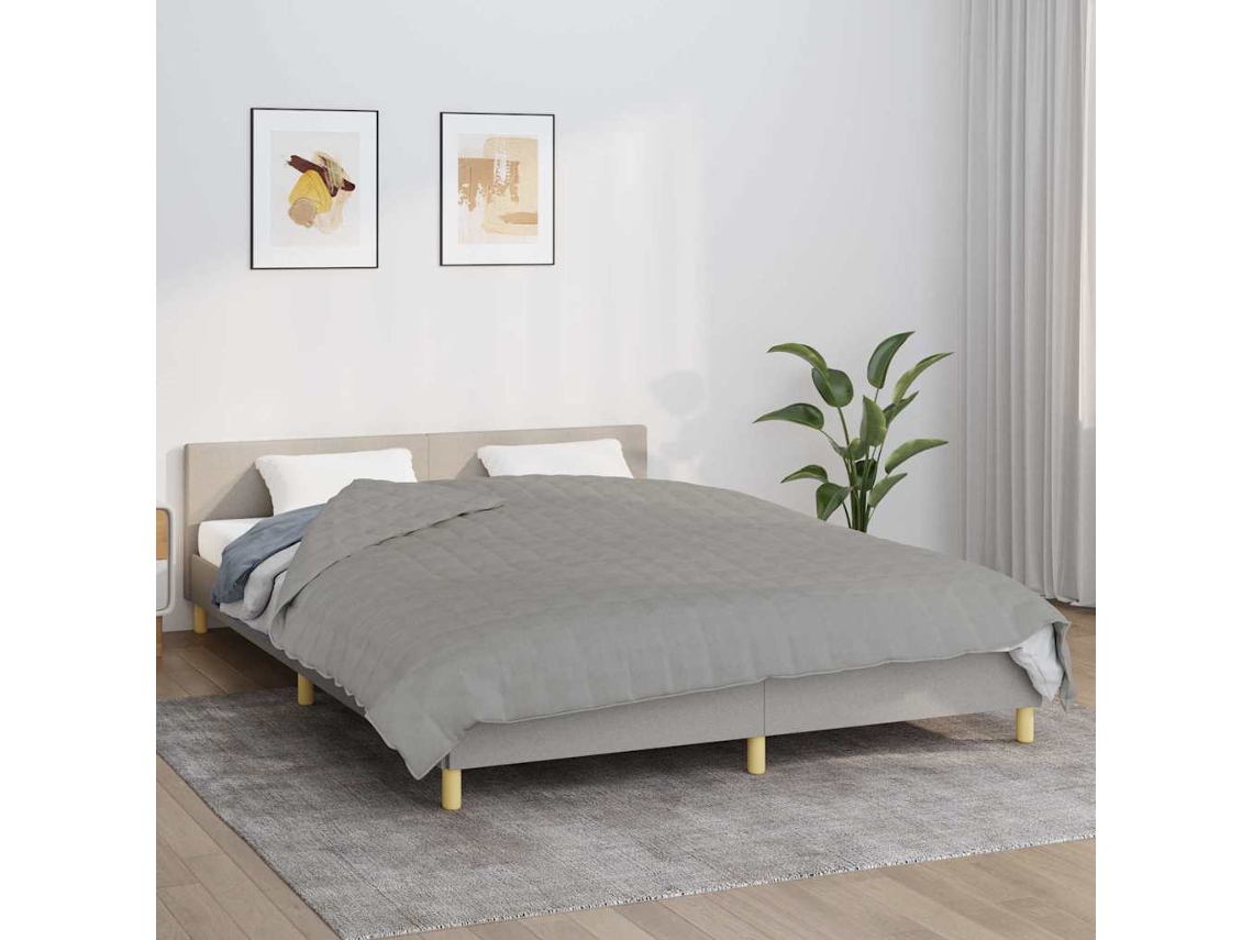 Vidaxl Manta Pesada 15 Kg 220x240 Cm Tecido Cinzento