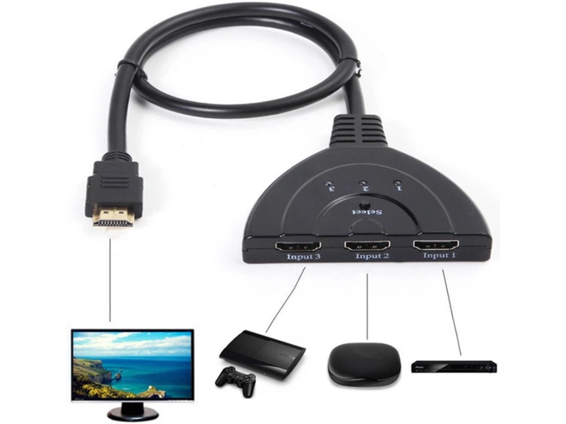 Switch/divisor Hdmi 3 Para 1 1080p Brilvibera
