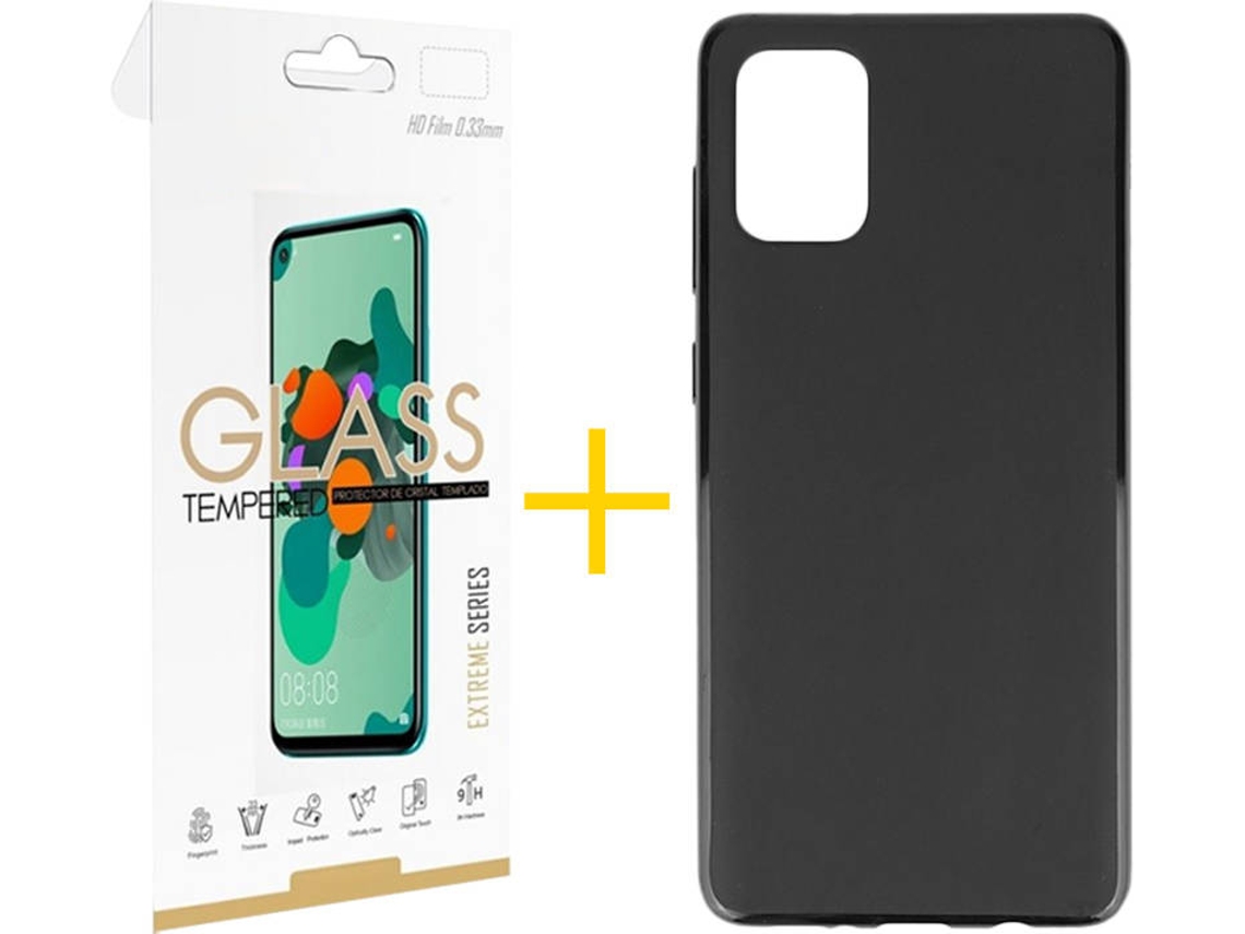 Kit Capa e Película Samsung Galaxy A71 5G SKYHE Liso Preto