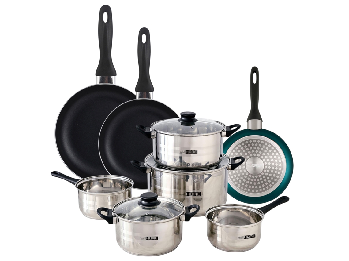 Conjunto De Panelas Well Home 8 Peças 3 Panelas Wellhome