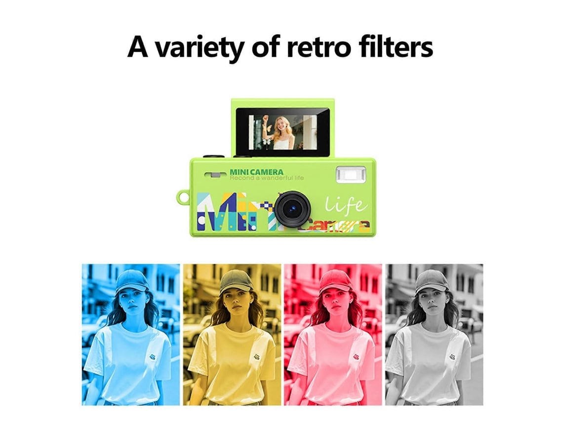 Mini Câmara Digital Portátil 720p Com Ecrã De 0,96 Polegadas E Lente Rotativa 180 Graus