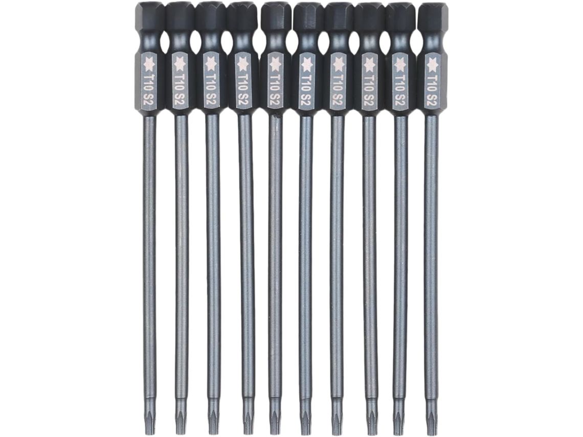 Conjunto De 10 Bits Torx Antirrolamento, Bits Magnéticos Para Chave De Fenda, Aço S2, 3, 5cm 1, 4 Polegadas, Para