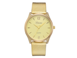 Relógio de Pulso Feminino Casual de Negócio com Pulseira de Silicone Estilo Moderno Dourado