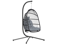 Conjunto de Móveis de Jardim em Rattan com 2 Cadeiras com Almofadas Removíveis e Mesa com Tampo de Metal ZENCORE SERVICES