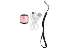 Mini Altavoz Bluetooth Portátil con Subwoofer, Recargable Usb, Metal, Rosa | S/MARCA