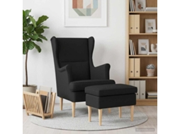Vidaxl Poltrona Com Puff 2 Unid. Preto Tecido