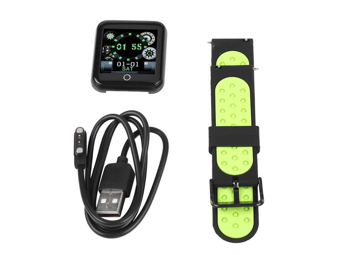 Pulseira esportiva inteligente com pedômetro e monitor de frequência cardíaca EOOCOO