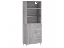Guarda-roupa alto em madeira Sonoma Cinza, exclusivo da Maison (69,5 x 34 x 180 cm)