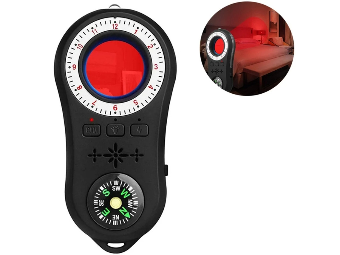 Detector Anti Espião Mini Câmera E Áudio, Segurança Avançada Com Bússola E Scanner De Sinal Gps Da Yizhood.