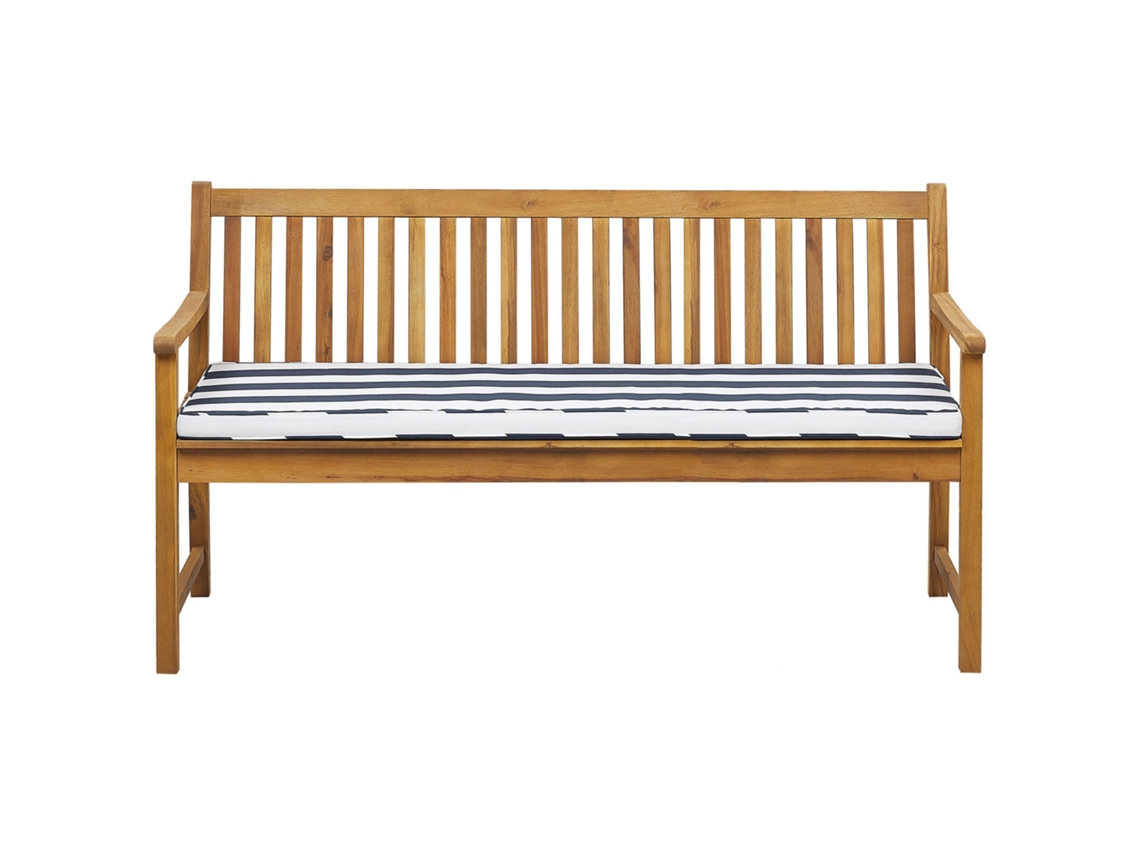Banco De Jardín Con Cojín Beliani Vivara De Madera De Acacia Certificada Marrón 160x61x88