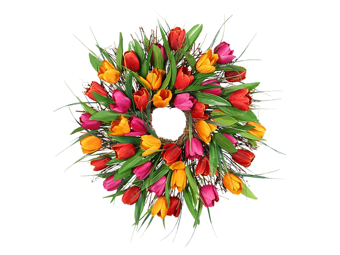 Guirlanda De Tulipa Simulada Decoração Porta Parede