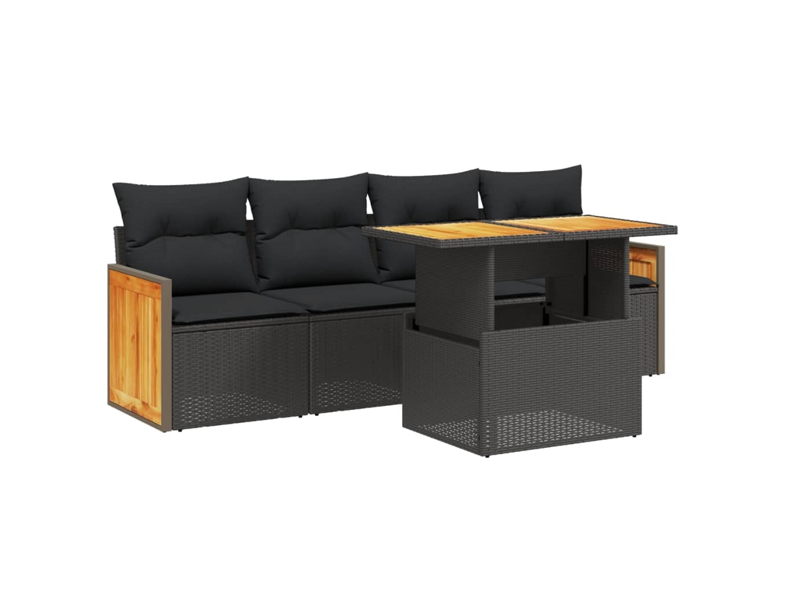 Garden Sofa Set, Garden Sofa Sets Vidaxl Preto Rattan / Vime (n/a)