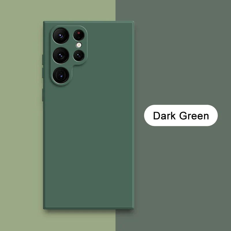 Capa Protetora De Silicone Líquido Para Samsung S24 Plus (verde Escuro), Capa De Celular Em Tecido Macio.