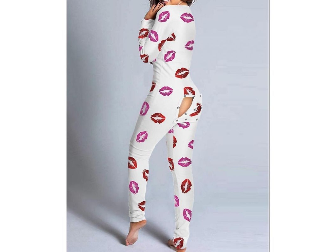 2026 pijama Mono para Mujer Con Solapa Trasera, Botones, Bodycon, Lencería para Adultos, Combinación de Pijama Kdf L a