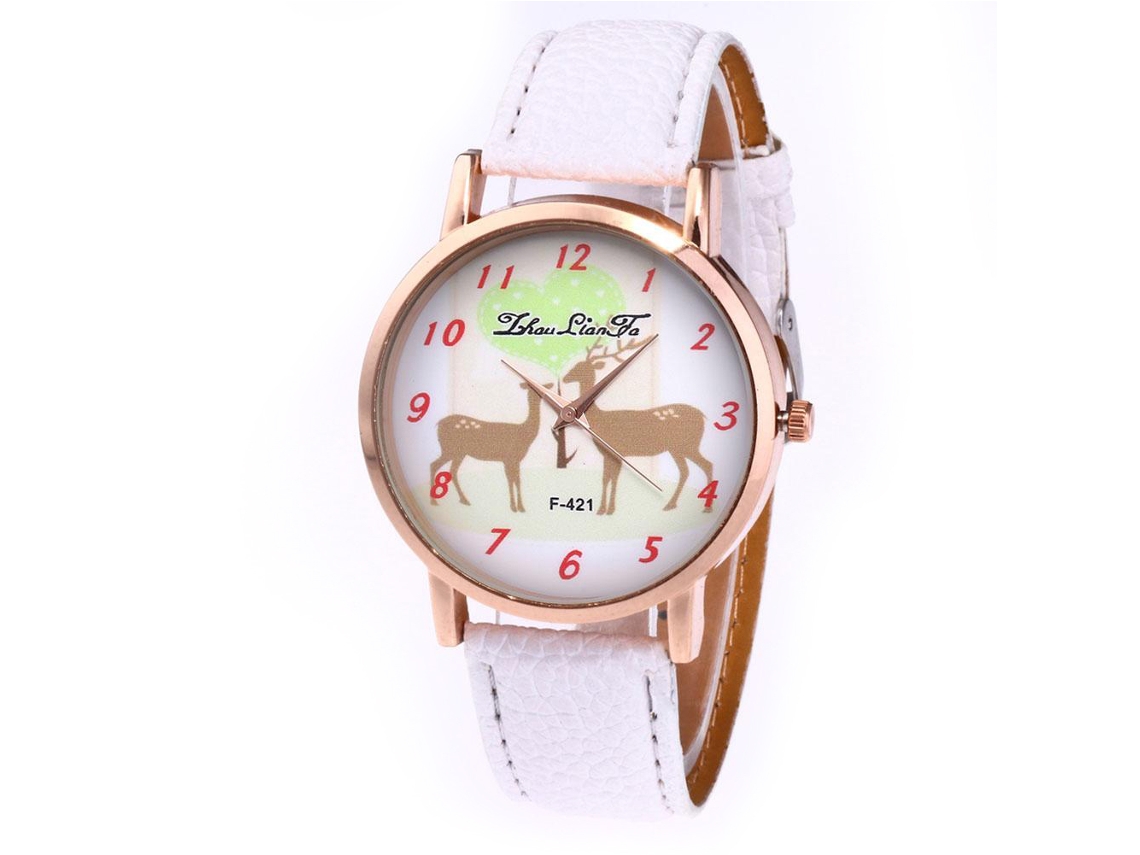 Relógio de quartzo estilo vintage para estudantes, meninos e meninas, com pulseira de tecido branco.
