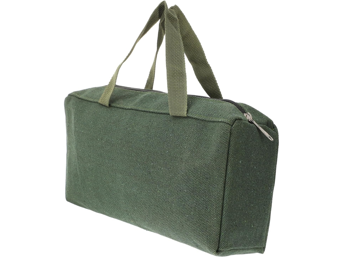 Bolsa de ferramentas Alipis em lona verde com zíper largo, resistente, fácil de acessar | S/MARCA