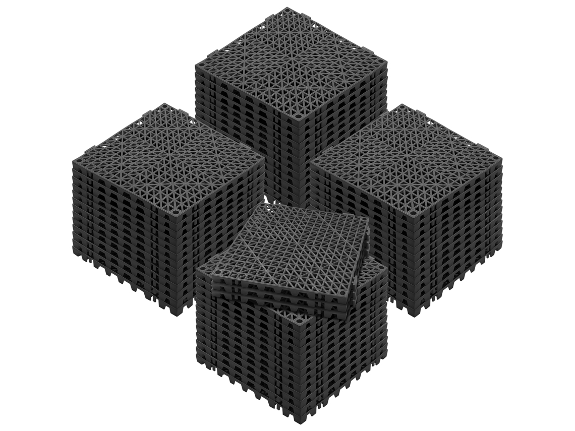 Tapete De Drenagem Interligado Succebuy De 30,5 Cm X 30,5 Cm Com Azulejos De Pvc Antiderrapantes, Pacote De 55 Unidades