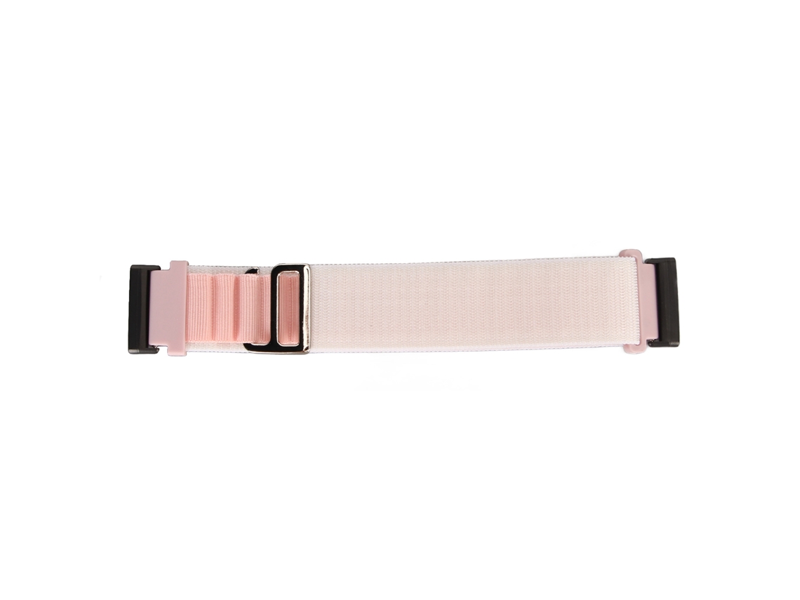 Pulseira de Nylon Elástica para Fitbit Versa 4 3 Sense 2 Branco e Rosa