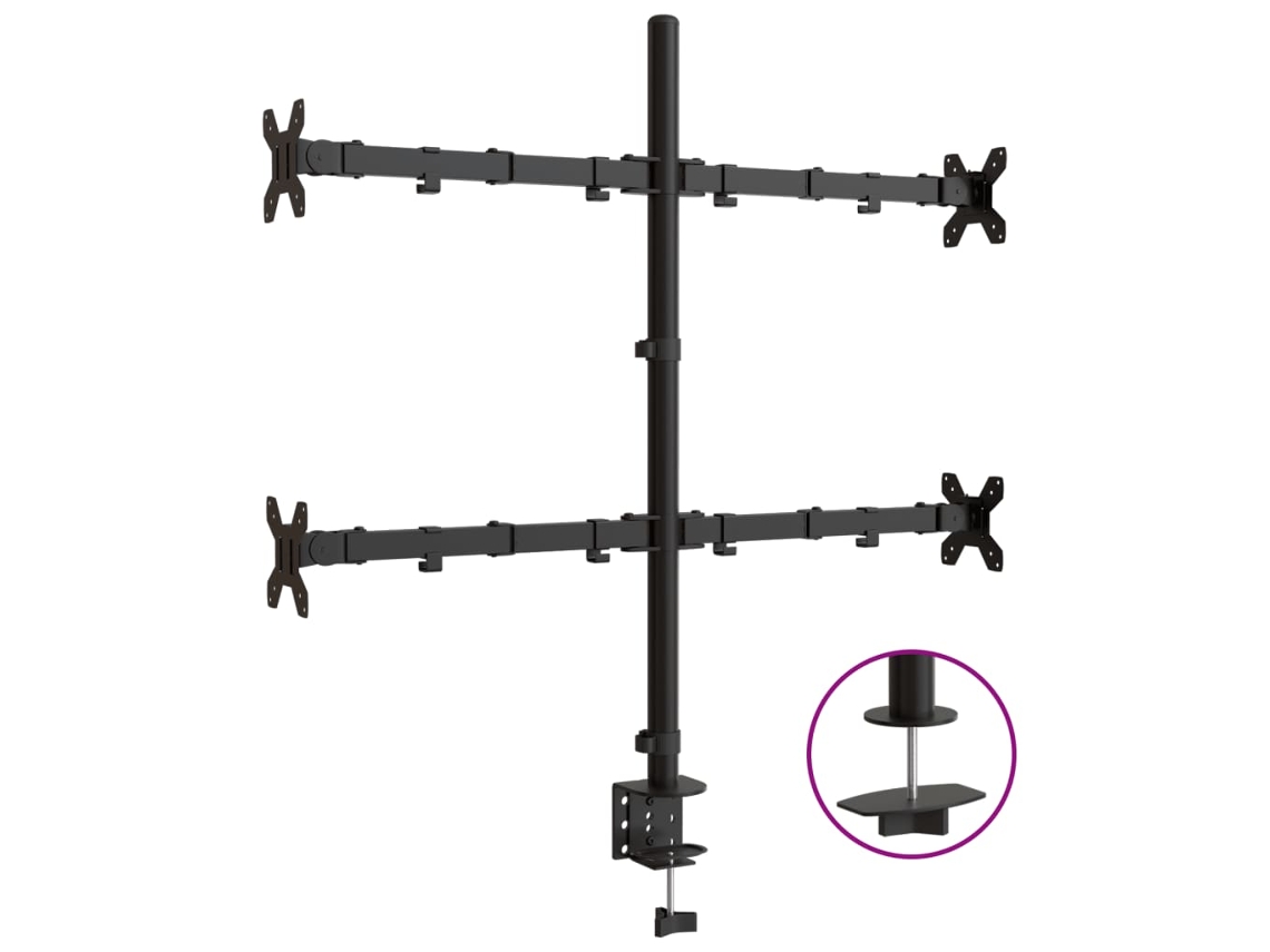 Monitor Mount, Monitor Mounts Vidaxl Preto Aço (n/a)