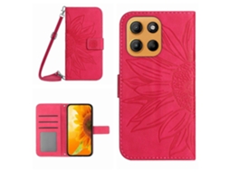 Capa De Celular Flip Em Couro Sintético Com Textura De Girassol E Cordão Para Motorola Moto G Stylus 5g 2025 Ht04.