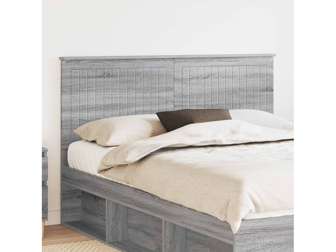 Vidaxl Cabeceira com Cabeceira Cinza Sonoma 150 Cm Madeira Processada