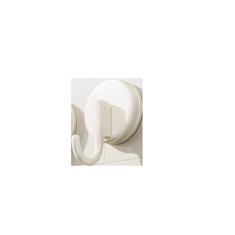 Conjunto de 4 Ganchos com Ventosa, Fixação por Sucção Sem Furar, Alta Resistência, Cor Branco Creme, para Cozinha, Banheiro e Porta