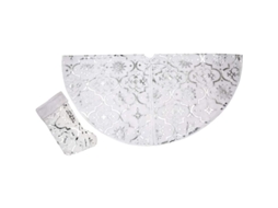 Aba de Árvore de Natal Nova Line, Estrela Prateada, Glitter, 3D | S/MARCA