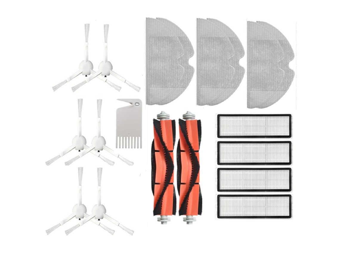 Escova lateral filtro hepa pano de limpeza para xiaomi 1c 1 c varredor robô aspirador de pó mijia c1 acessórios (19 peças)