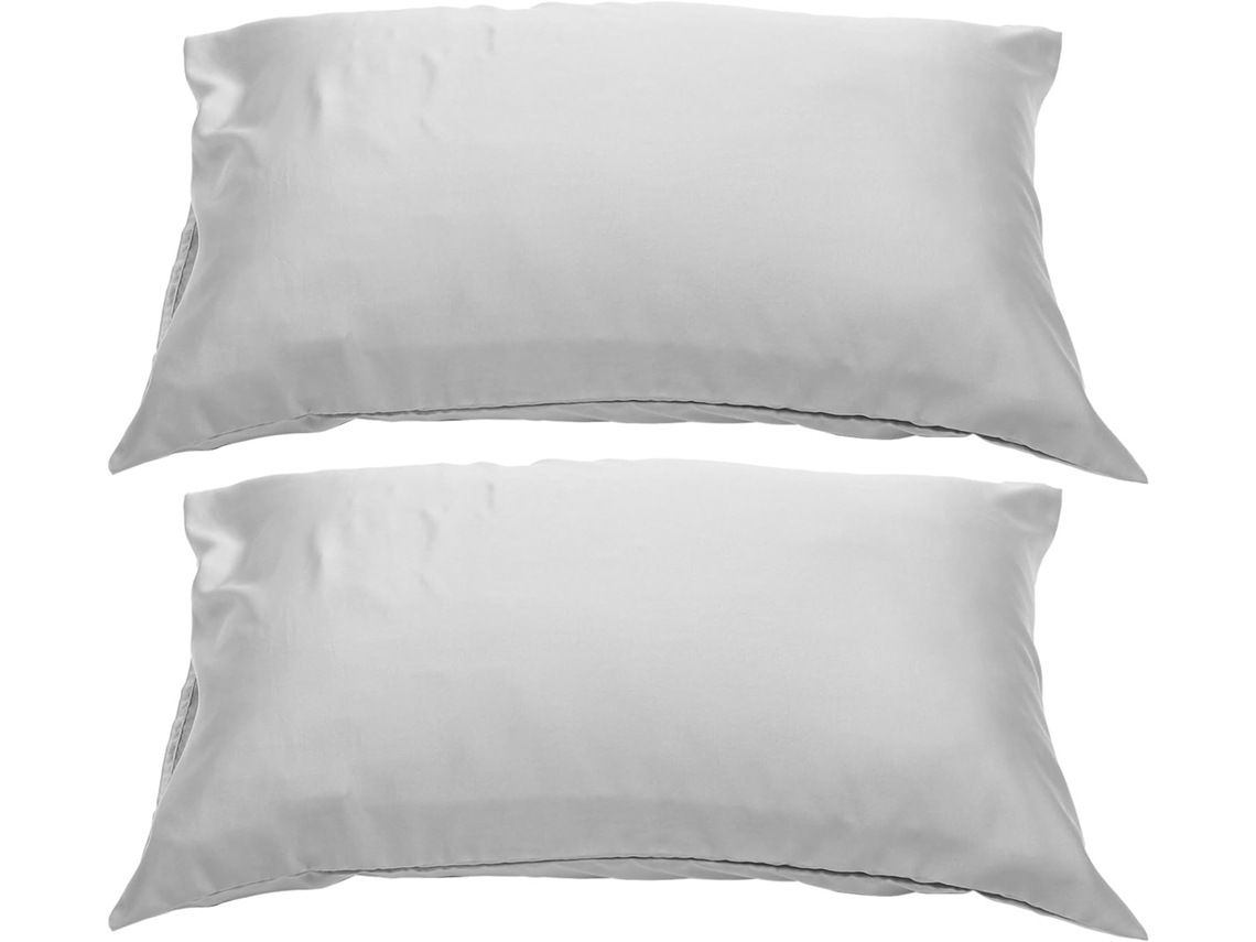 Fronhas Laváveis para Proteção Contra Manchas, com Design Simples, 2 Peças em Poliéster Prateado CHABERLU