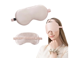 Máscara de Dormir Grande de Luxo em Seda Natural Rosa AQUAFORGE