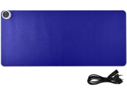 Mousepad Aquecido em Couro Legítimo Azul Marinho Sólido, 80 X 33 Cm, Ideal para Jogos e Estudos. Cm