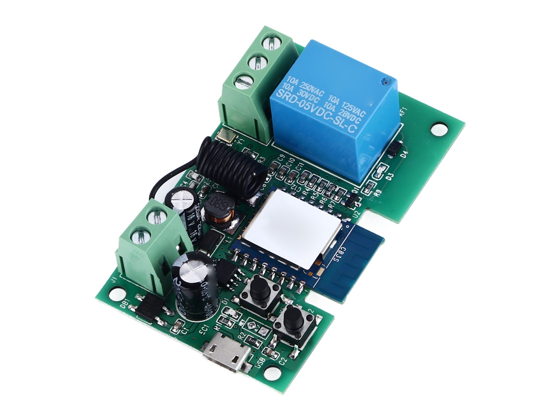 Módulo Relé Wifi Bluetooth 2200w Controle Remoto Aplicativo 7 32v Usb 5v