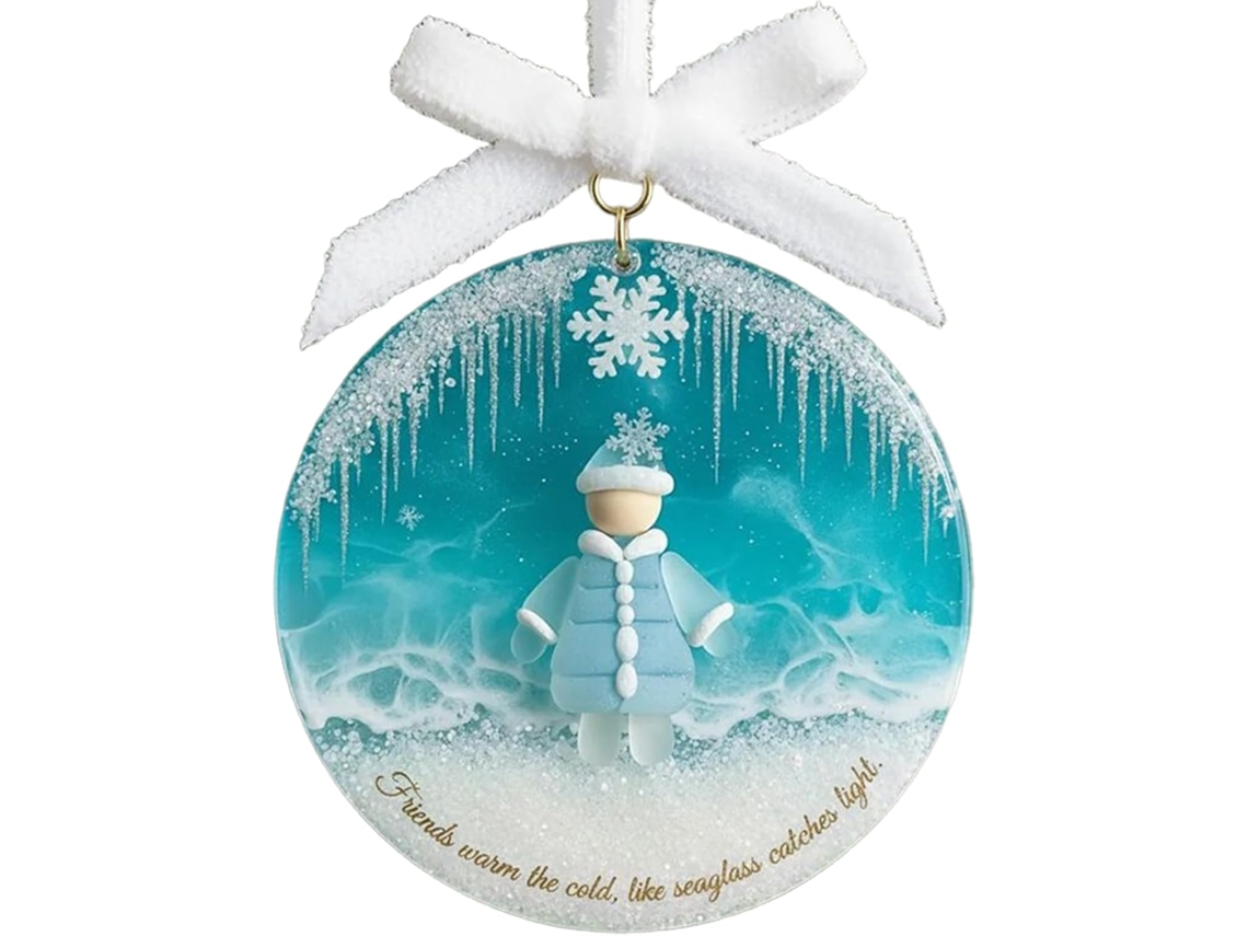 Enfeite Natal Amizade 2d Acrílico Pingente Decorativo Formato Bolsa Externo Peitoris Janelas Jardins Reuniões GOKOCO