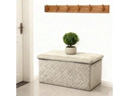 Banco com Armazenamento Interno 76x38cm em Veludo Acolchoado
