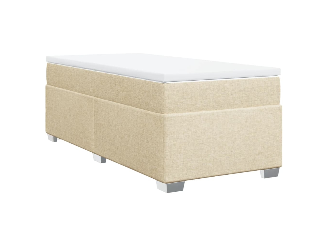 Cama com Molas/colchão 100x200 Cm Tecido Cor Creme MAISON EXCLUSIVE