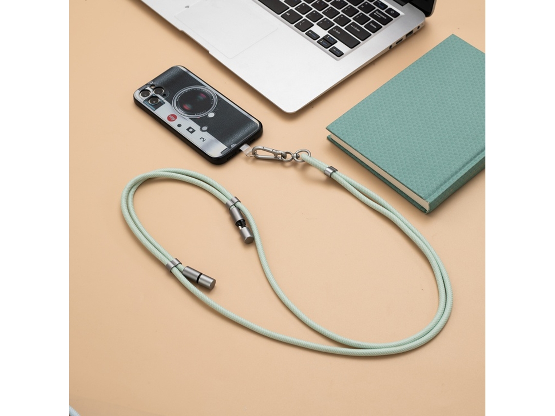 Cabo Usb, Pulseira De Telemóvel Ajustável Multicolorida, Colar Fashion, Usb C, Silicone, Nylon, Verde, Para Telemóvel