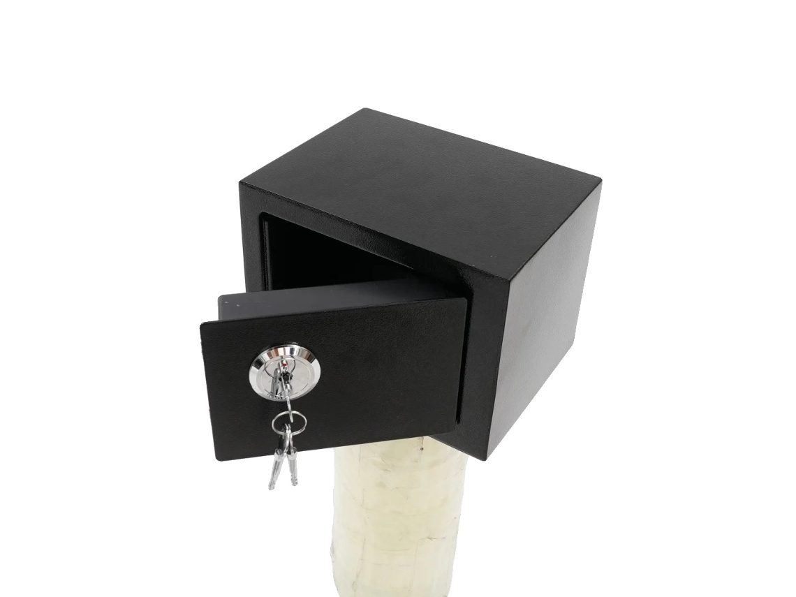 Baú de Parede, Aço Durável, Design com Datedura, Preto OEM