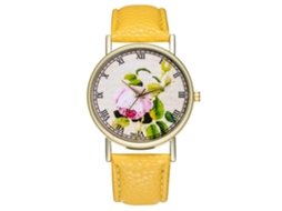 Reloj De Pulsera Vintage De Cuero Fashion Para Mujer Y Hombre (amarillo)
