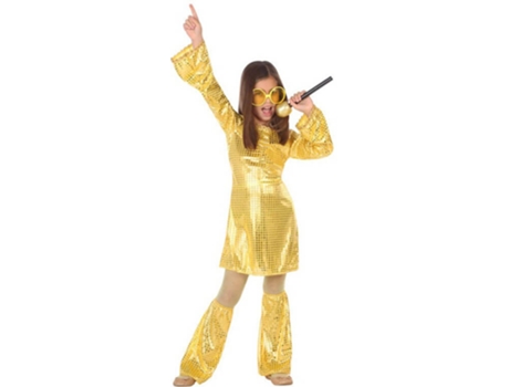 Fato de Menina  Disco Dourado Infantil (Tam: 5 a 6 anos)