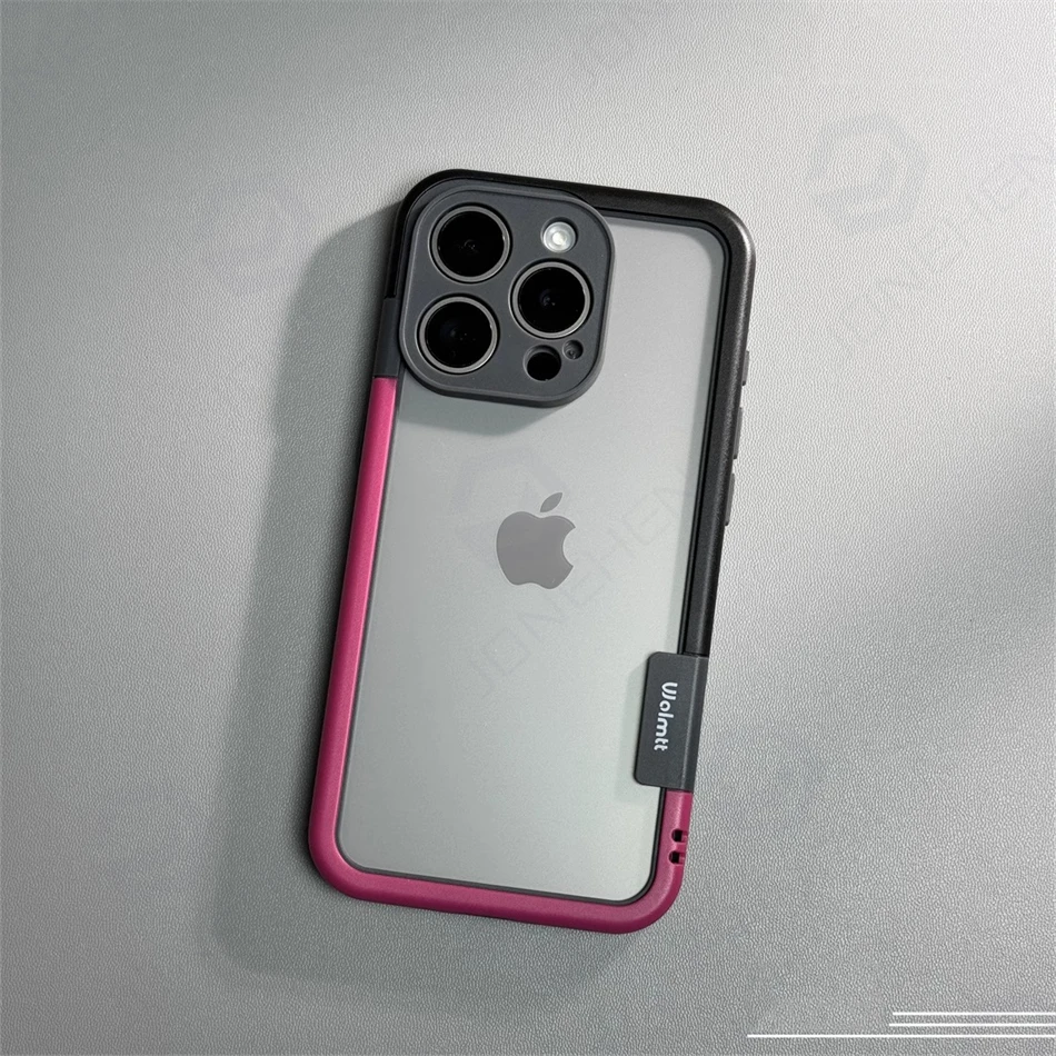 Capa Protetora De Silicone Macio E Resistente A Impactos Com Moldura Bicolor (preta E Vermelha) Para Iphone 13 Pro Max