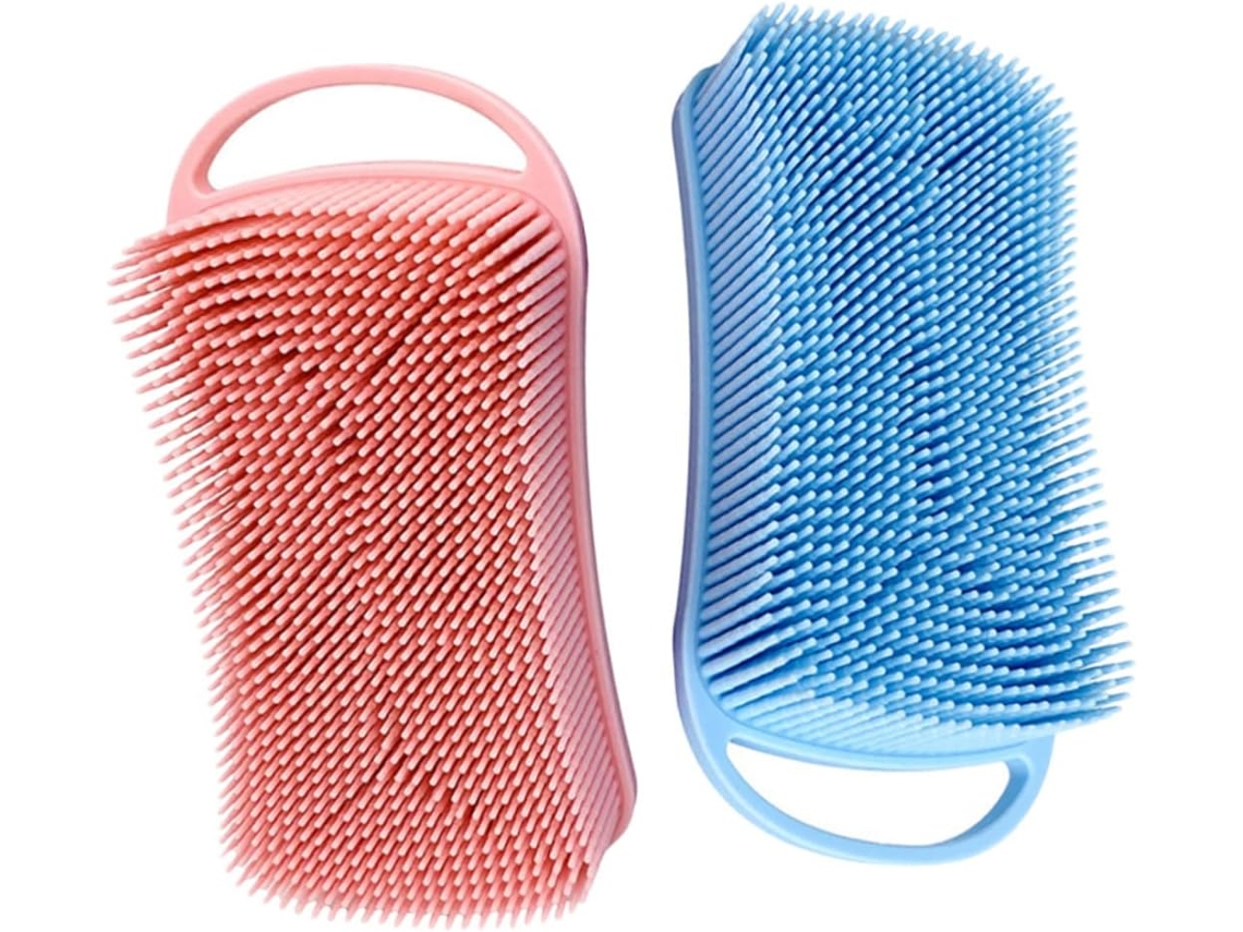 Escova De Banho Popetpop Silicone Macio, 2 Peças, Para Lavar E Massagear, Prática Para Meninos E Meninas Em Casa