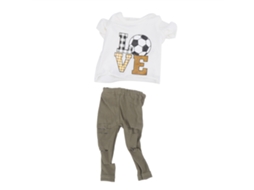 Conjunto De Roupas Para Boneca 18 Polegadas Camisa Manga Curta E Calças Qd18‑050