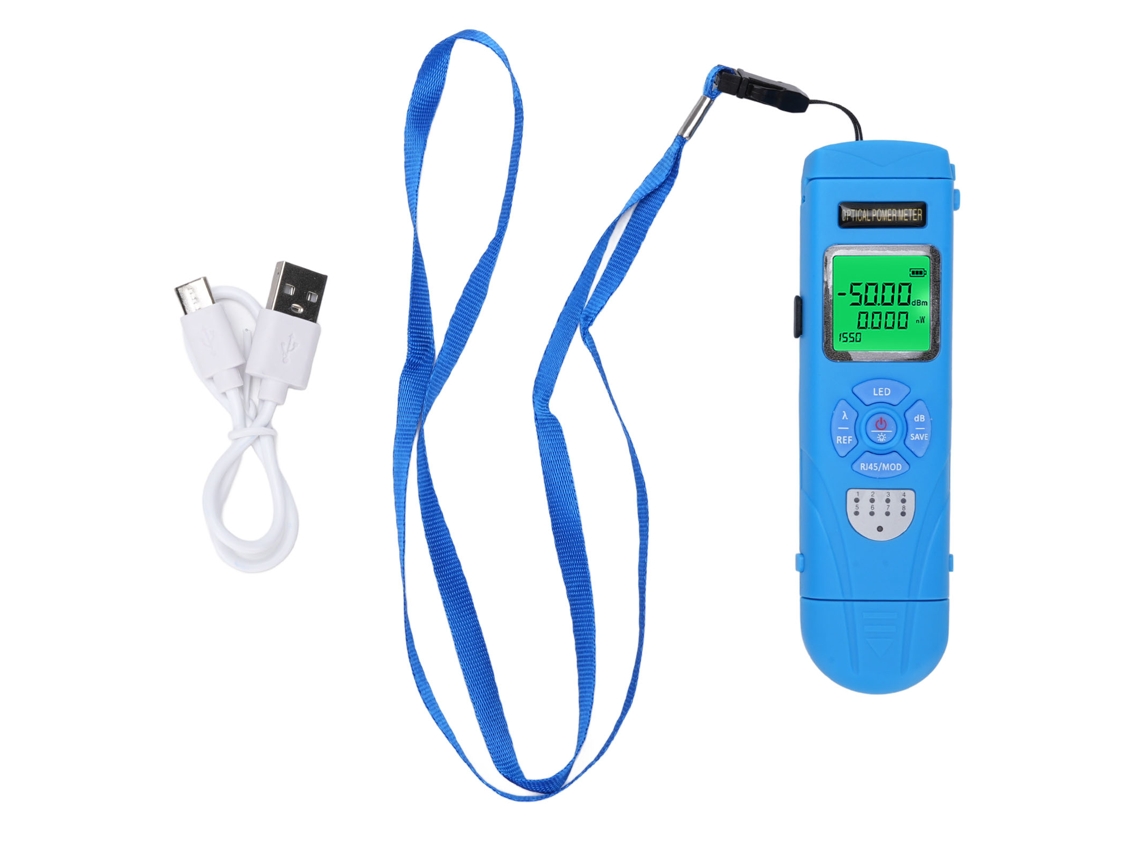 Medidor De Potência Óptica -50 A +26dbm Com Teste Rj45 E 10 Comprimentos De Onda