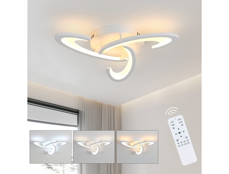 Candeeiro Goeco De Teto Candeeiro Acrílico Cimitarra, 3 Cabeças, 30 W, Branco, Com Regulação Contínua E Comando À