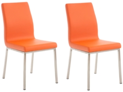 Conjunto de 2 cadeiras de jantar Colmar laranja CLP