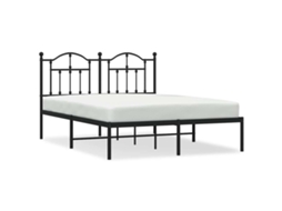Estrutura de Cama com Cabeceira Metal Preto MAISON EXCLUSIVE 140x190 cm