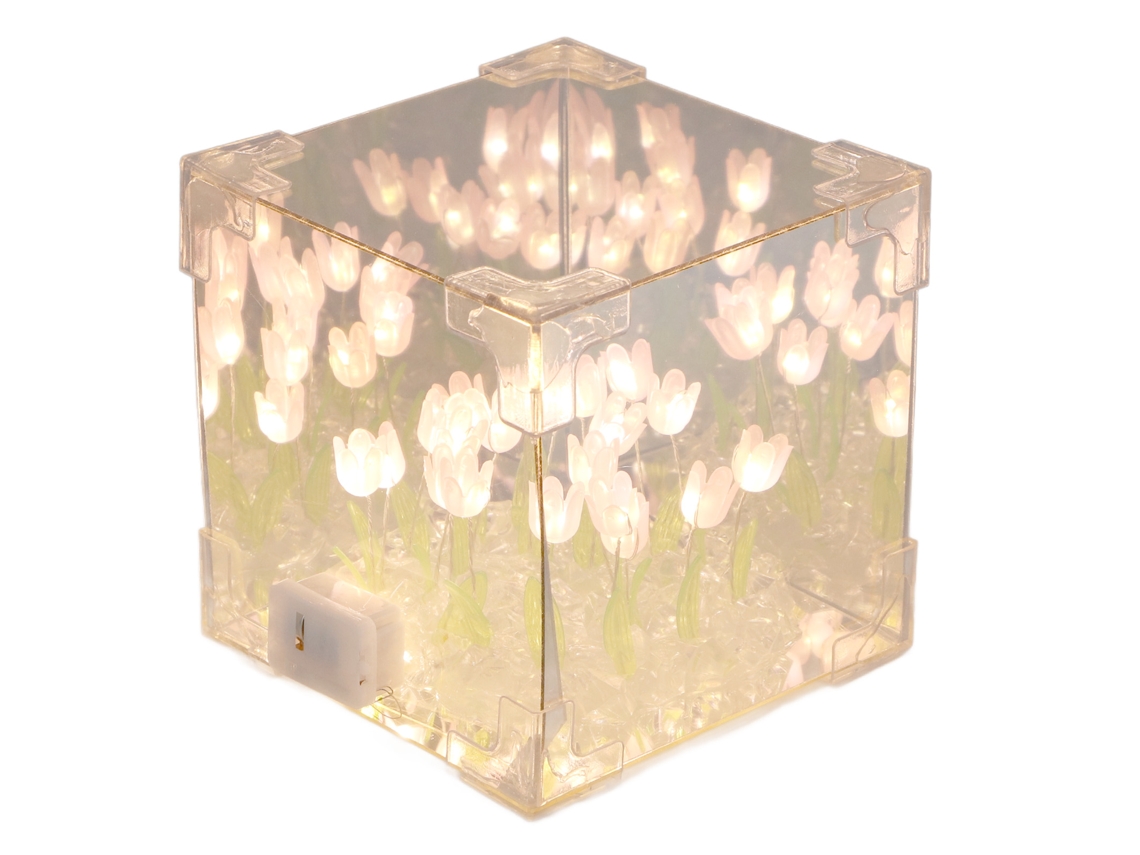 Primerox luz de Noite de Tulipa 2 em 1 Espelho Cubo Led Decorativa Diy Presente Aniversário