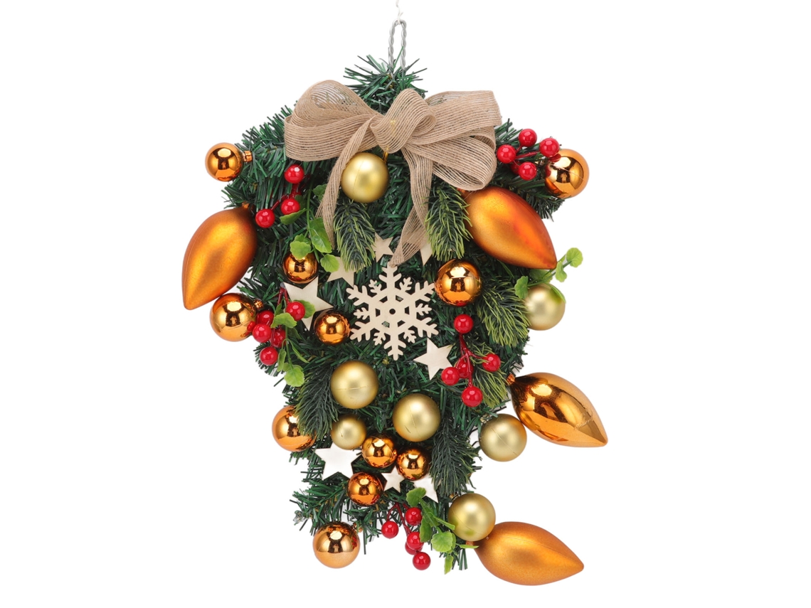 Guirlanda De Natal Artesanal Reutilizável Porta E Lareira