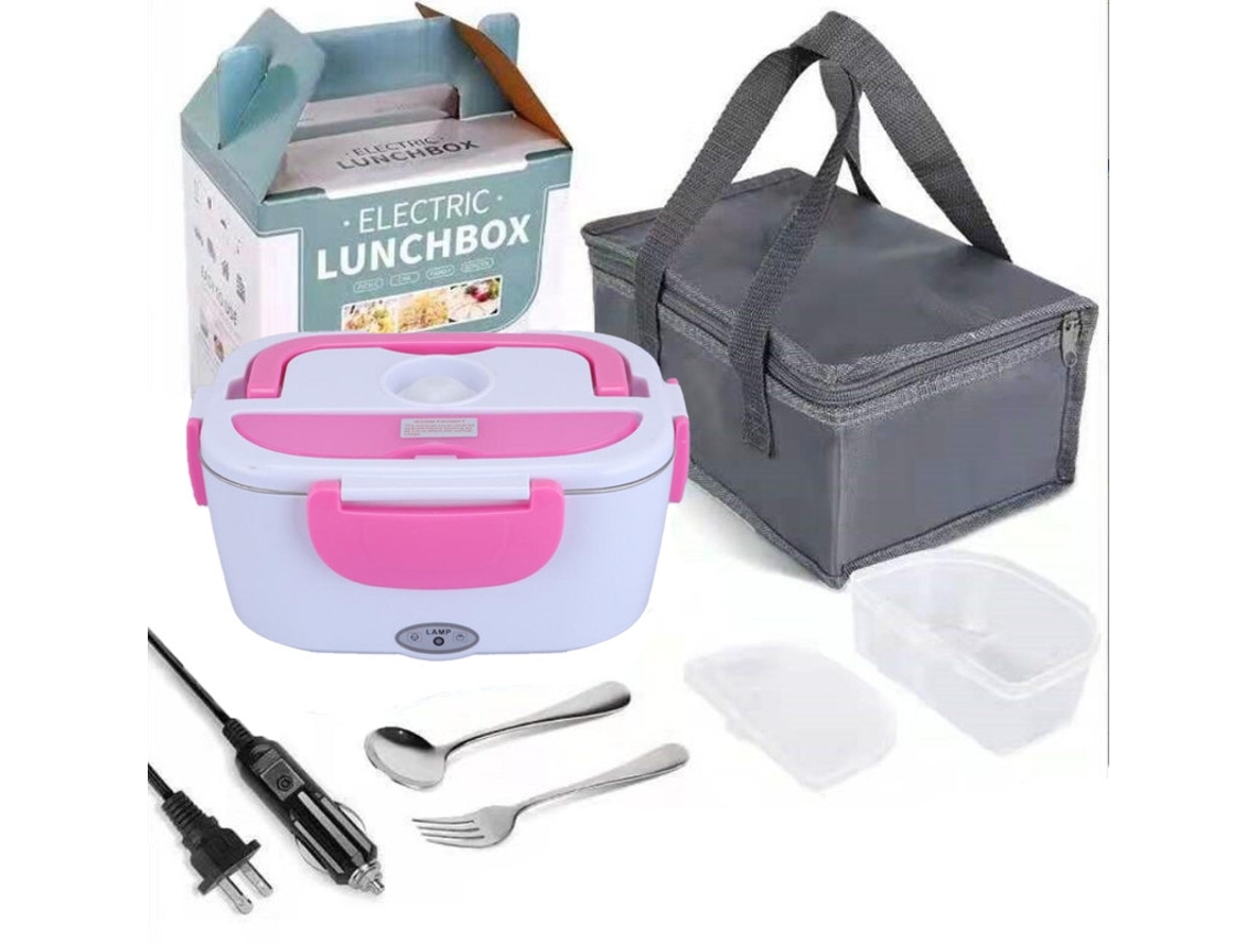 Lancheira Elétrica Fdh01 40W Sacos Isolados e Talheres Rosa